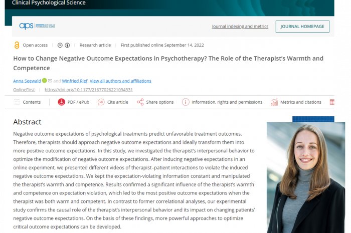 Psychotherapie: Therapeuten können negative Erwartungen von Patienten ändern