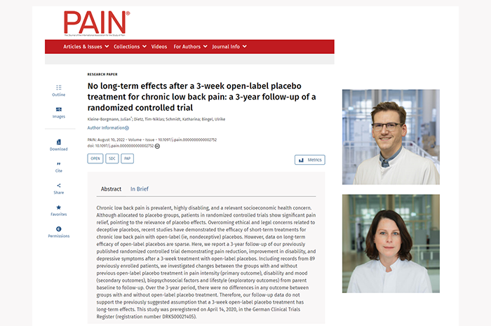 No long-term effect after open-label placebo treatment